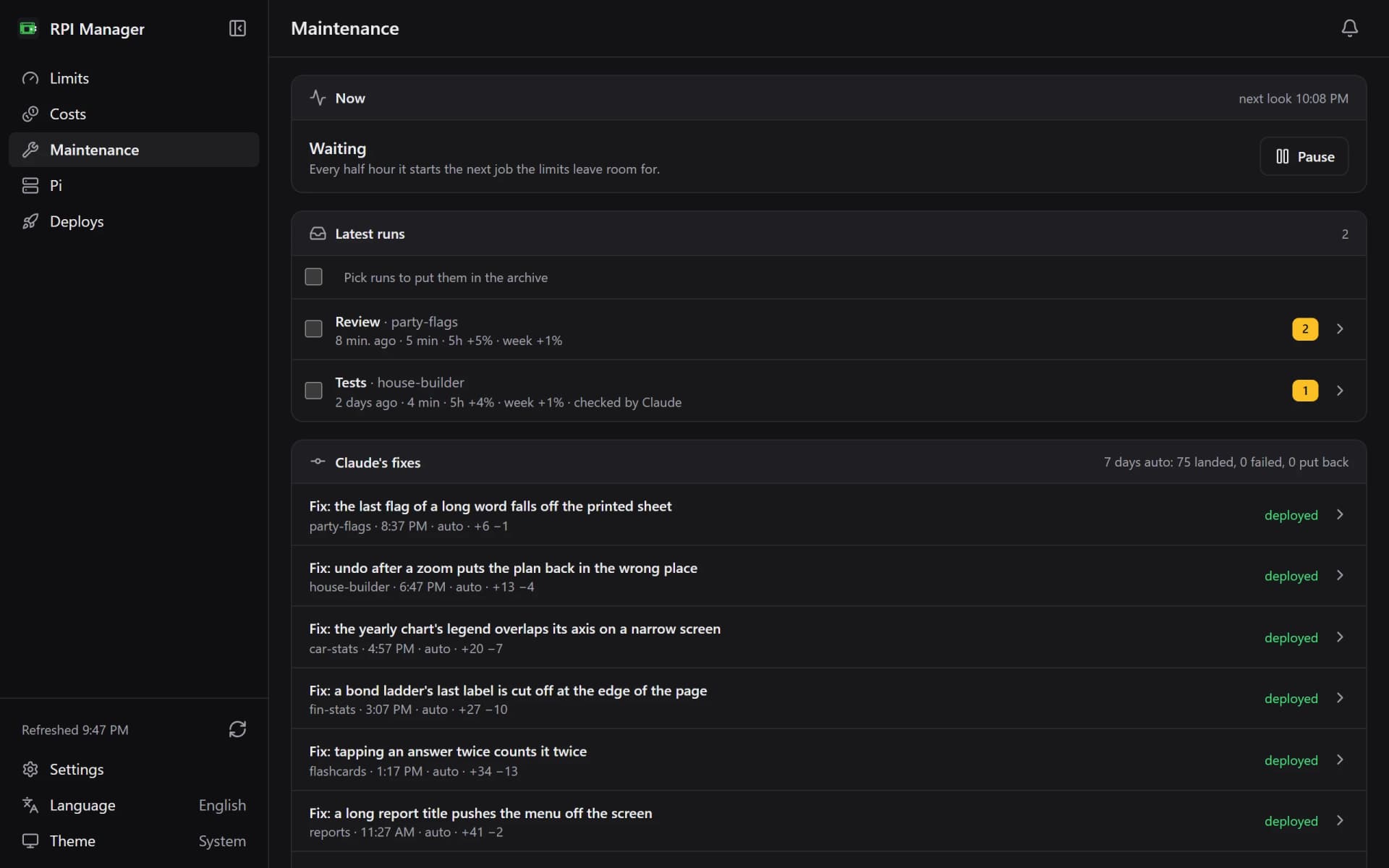 RPI Manager maintenance: the latest Codex reviews and the fixes Claude deployed on its own